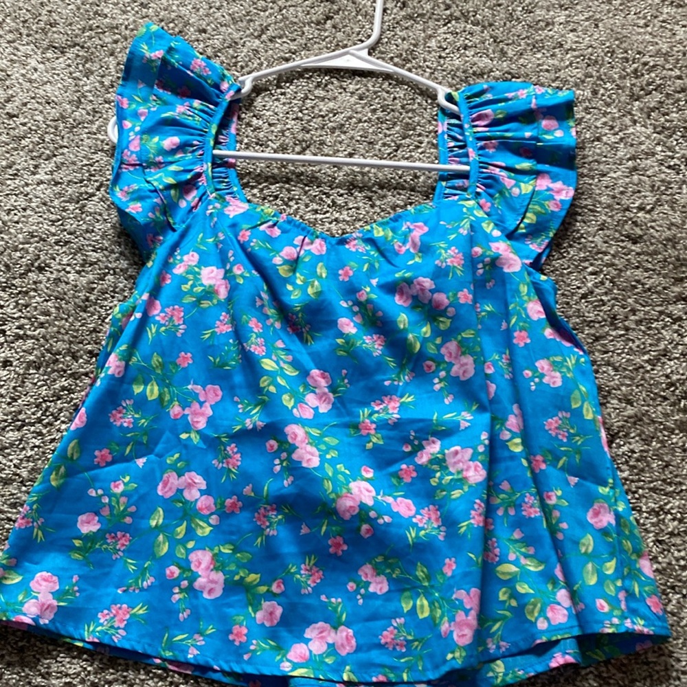 Blue Floral boutique top